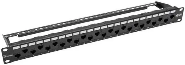 Alt view image 4 of 6 - 24-PORT 1U RACK-MOUNT CAT5E/6 OFFSET FEED-THROUGH PATCH PANEL WITH CABLE MANAGEM