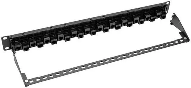 Alt view image 6 of 6 - 24-PORT 1U RACK-MOUNT CAT5E/6 OFFSET FEED-THROUGH PATCH PANEL WITH CABLE MANAGEM
