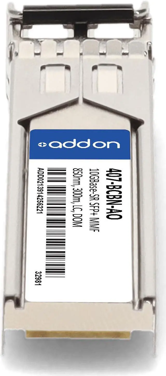 Alt view image 4 of 8 - Dell® 407-BCBN Compatible TAA 10GBase-SR SFP+ Transceiver (MMF, 850nm, 300m, LC, DOM)