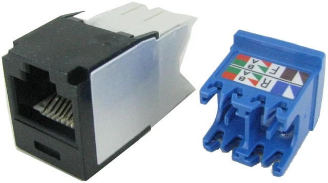 Alt view image 2 of 7 - Panduit CJ6X88TGBL Mini-Com TX6A Cat6A RJ45 Ethernet Jack Module, 10Gbps UTP Unshielded, Black