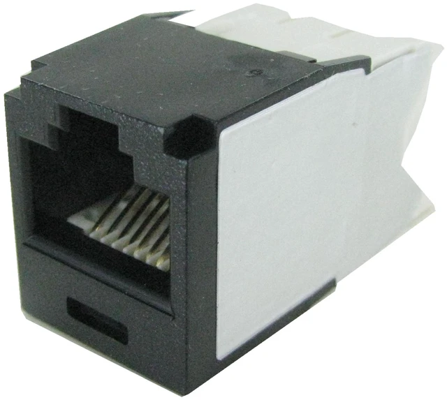 Alt view image 3 of 7 - Panduit CJ6X88TGBL Mini-Com TX6A Cat6A RJ45 Ethernet Jack Module, 10Gbps UTP Unshielded, Black
