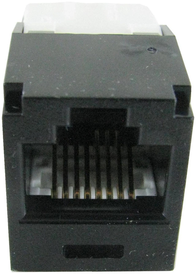 Alt view image 5 of 7 - Panduit CJ6X88TGBL Mini-Com TX6A Cat6A RJ45 Ethernet Jack Module, 10Gbps UTP Unshielded, Black