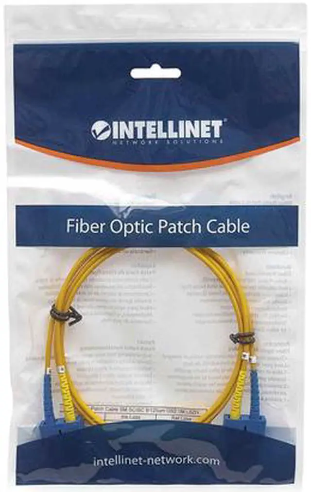Alt view image 2 of 2 - Intellinet Fiber Optic Patch Cable, Duplex, Single-Mode, SC/SC, 9/125 Âµm, OS2, 1.0 m (3.0 ft.), Yellow