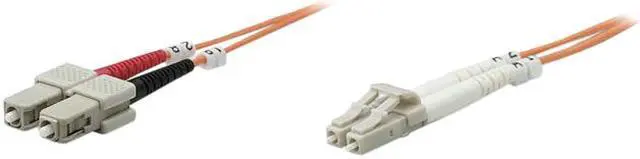 Main image of Intellinet Fiber Optic Patch Cable, Duplex, Multimode, LC/SC, 62.5/125 Âµm, OM1, 2.0 m (7.0 ft.), Orange