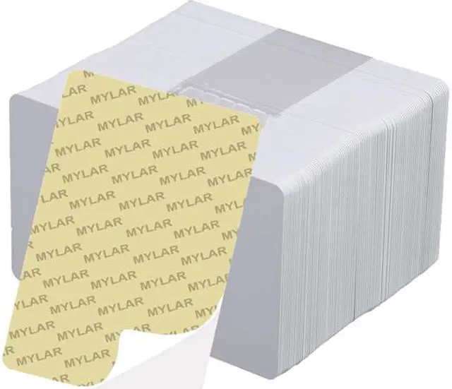 Main image of HID Fargo 082279 UltraCard 10 mil, Adhesive Mylar--backed Cards, Size: CR-79 - 1 Box (500 Cards)