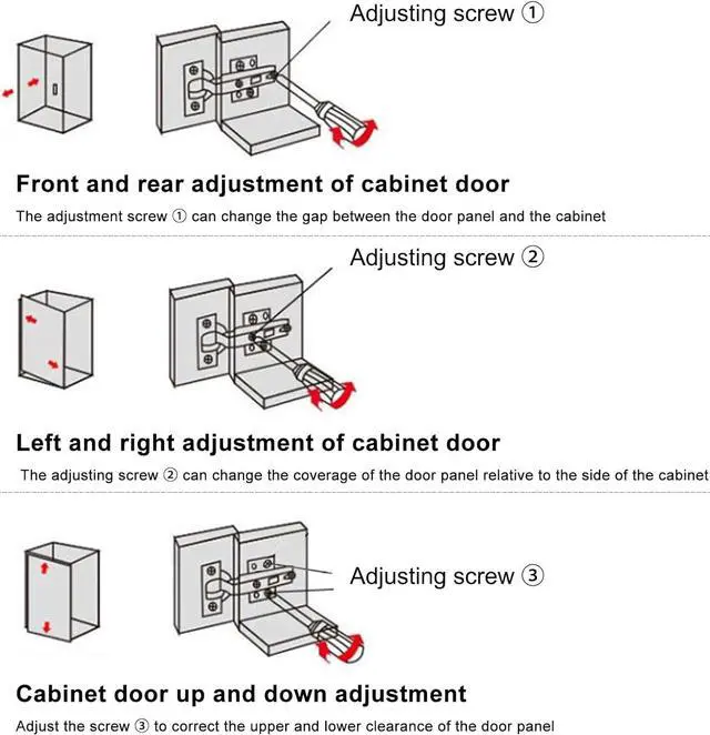 Alt view image 4 of 7 - Cabinet Hinges, 2 Pieces Lazy Susan Hinge Face Frame Plate 90 Degree Soft Close Hinges for Kitchen Cabinets 3D Adjustable Hidden Hinges Corner Cabinet Door Hinges for Folded Door