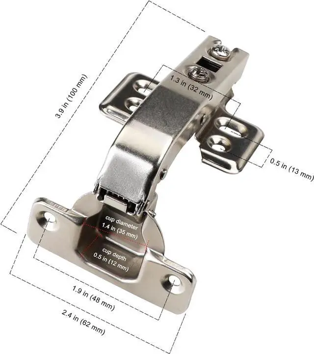 Alt view image 5 of 7 - Cabinet Hinges, 2 Pieces Lazy Susan Hinge Face Frame Plate 90 Degree Soft Close Hinges for Kitchen Cabinets 3D Adjustable Hidden Hinges Corner Cabinet Door Hinges for Folded Door
