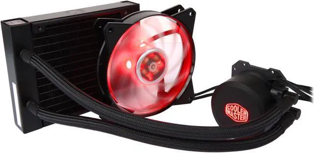 Alt view image 2 of 12 - Cooler Master MasterLiquid ML120L RGB Close-Loop CPU Liquid Cooler, 120mm Radiator, Dual Chamber RGB Pump, Dual MF120R RGB Fans, RGB Lighting for AMD Ryzen/Intel LGA1200/1151 LGA 1700 Compatible