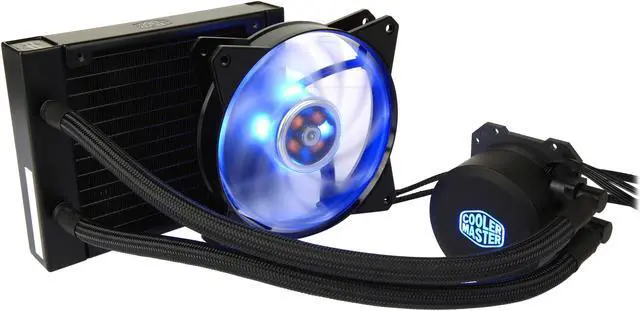 Alt view image 3 of 12 - Cooler Master MasterLiquid ML120L RGB Close-Loop CPU Liquid Cooler, 120mm Radiator, Dual Chamber RGB Pump, Dual MF120R RGB Fans, RGB Lighting for AMD Ryzen/Intel LGA1200/1151 LGA 1700 Compatible