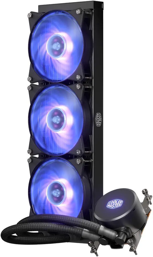 Alt view image 9 of 15 - Cooler Master MasterLiquid ML360 RGB Thread Ripper TR4 Edition Close-Loop CPU Liquid Cooler, 360mm Radiator, Dual Chamber RGB Pump, Triple MF120R Fans, RGB Lighting