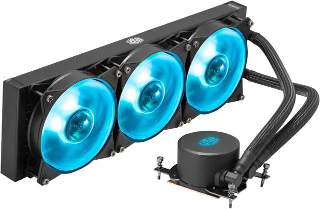 Alt view image 4 of 15 - Cooler Master MasterLiquid ML360 RGB Thread Ripper TR4 Edition Close-Loop CPU Liquid Cooler, 360mm Radiator, Dual Chamber RGB Pump, Triple MF120R Fans, RGB Lighting