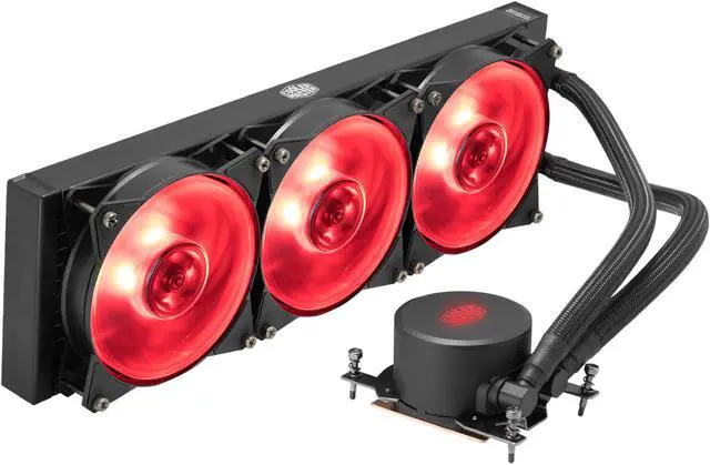 Alt view image 5 of 15 - Cooler Master MasterLiquid ML360 RGB Thread Ripper TR4 Edition Close-Loop CPU Liquid Cooler, 360mm Radiator, Dual Chamber RGB Pump, Triple MF120R Fans, RGB Lighting
