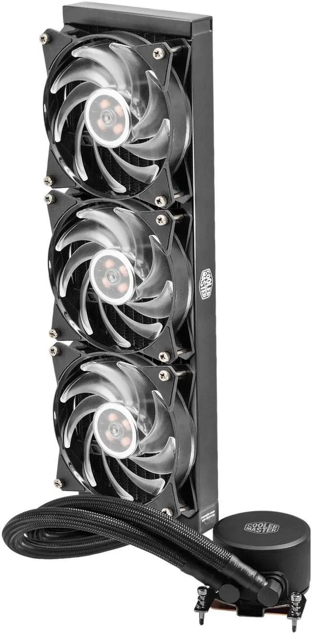 Alt view image 8 of 15 - Cooler Master MasterLiquid ML360 RGB Thread Ripper TR4 Edition Close-Loop CPU Liquid Cooler, 360mm Radiator, Dual Chamber RGB Pump, Triple MF120R Fans, RGB Lighting