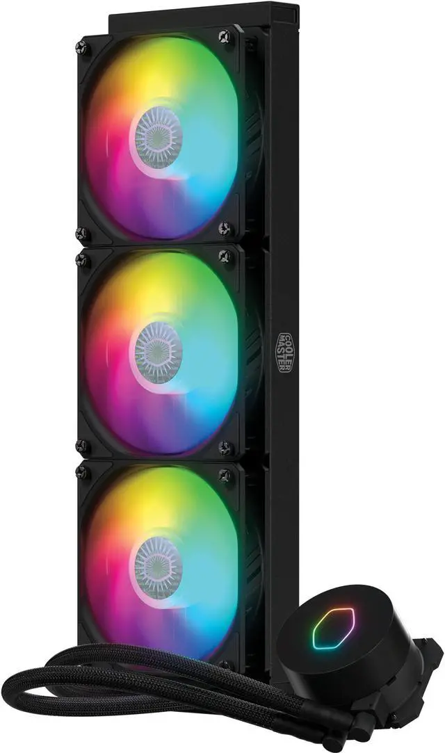 Alt view image 12 of 14 - Cooler Master MasterLiquid ML360L ARGB V2 Close-Loop AIO CPU Liquid Cooler, Dual Chamber Pump, 360mm Radiator, SickleFlow 120 PWM ARGB, AMD Ryzen AM5/AM4, Intel LGA1700/1200 (MLW-D36M-A18PA-R2)