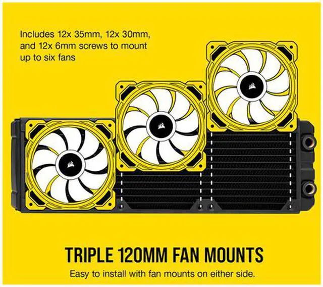 Alt view image 8 of 11 - Corsair Hydro X Series XR7 360mm Water Cooling Radiator