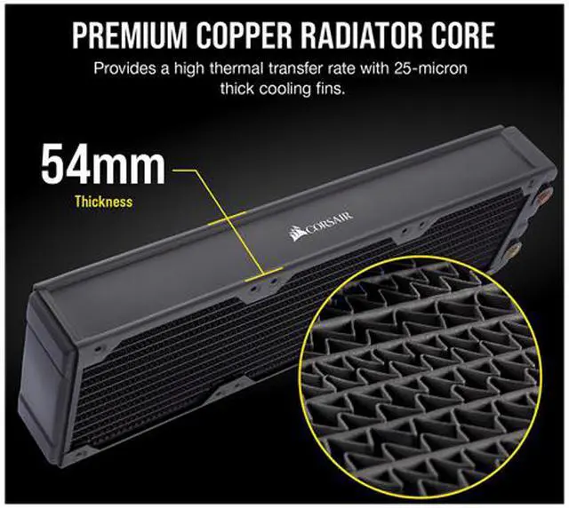 Alt view image 9 of 11 - Corsair Hydro X Series XR7 360mm Water Cooling Radiator