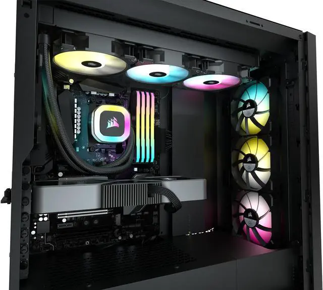 Alt view image 7 of 10 - CORSAIR H150 RGB Water-Cooled CPU Radiator 360mm Cold Row 12cm RGB Fan Cold Head Motherboard Light Control CW-9060054-WW