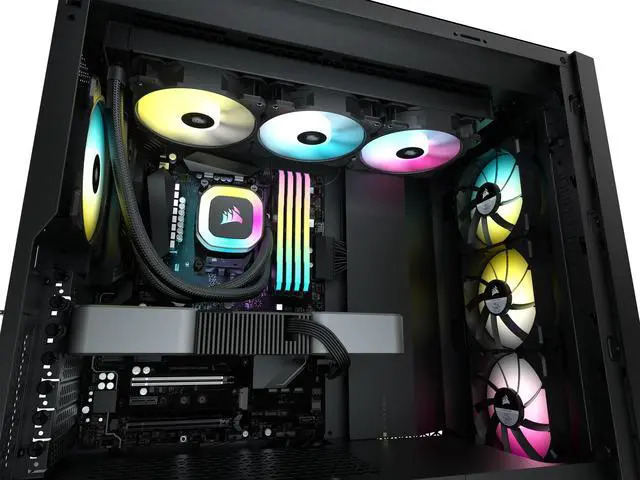 Alt view image 8 of 10 - CORSAIR H150 RGB Water-Cooled CPU Radiator 360mm Cold Row 12cm RGB Fan Cold Head Motherboard Light Control CW-9060054-WW