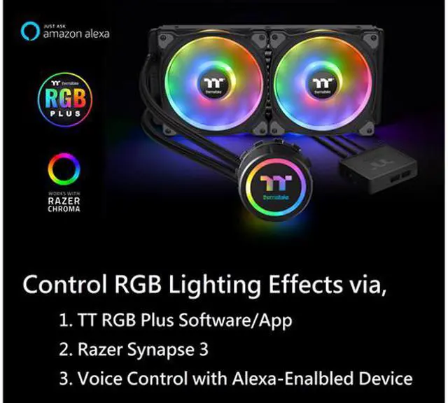 Alt view image 12 of 12 - Thermaltake Floe DX 280 Dual Riing Duo 16.8 Million Colors RGB 36 LED LGA2066 AM4 Ready Intel/AMD Liquid Cooling All-in-One CPU Cooler CL-W257-PL14SW-B LGA 1700 Compatible