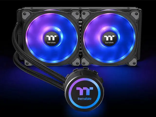 Alt view image 9 of 12 - Thermaltake Floe DX 280 Dual Riing Duo 16.8 Million Colors RGB 36 LED LGA2066 AM4 Ready Intel/AMD Liquid Cooling All-in-One CPU Cooler CL-W257-PL14SW-B LGA 1700 Compatible