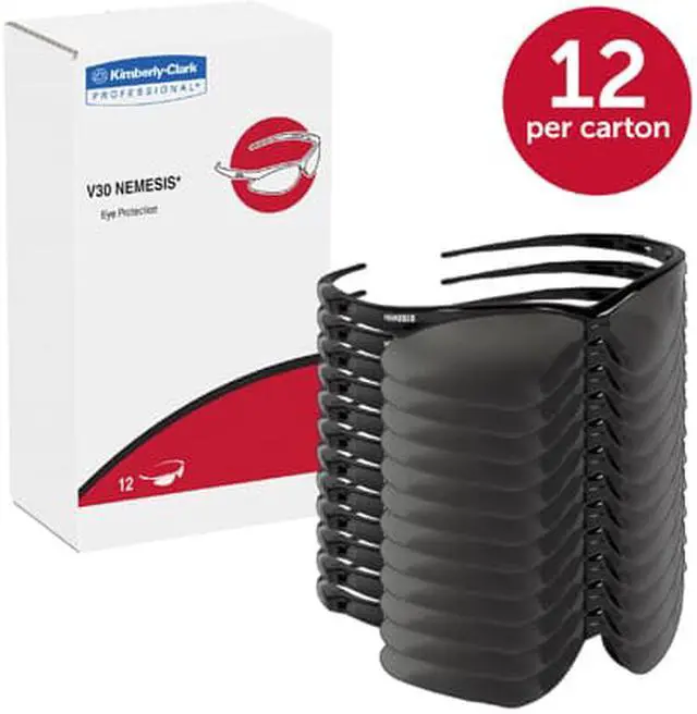 Alt view image 6 of 6 - KleenGuard V30 Nemesis Safety Glasses (25688), Smoke Mirror with Black Frame, 12 Pairs / Case