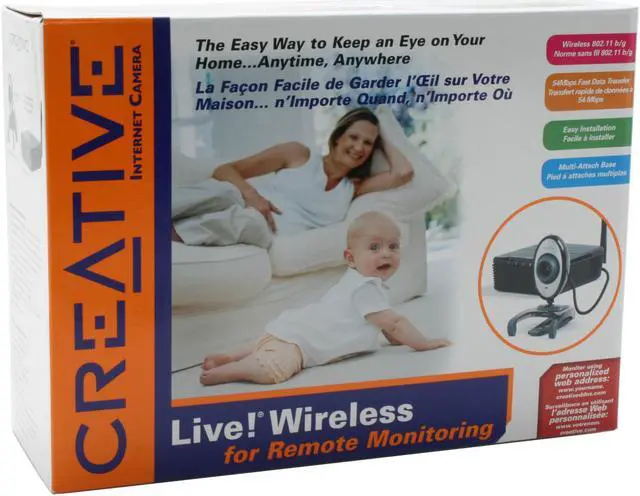 Alt view image 13 of 13 - Creative 73VF018000000 Live! Wireless 0.3 MP Effective Pixels USB + RJ45 + WLAN WebCam