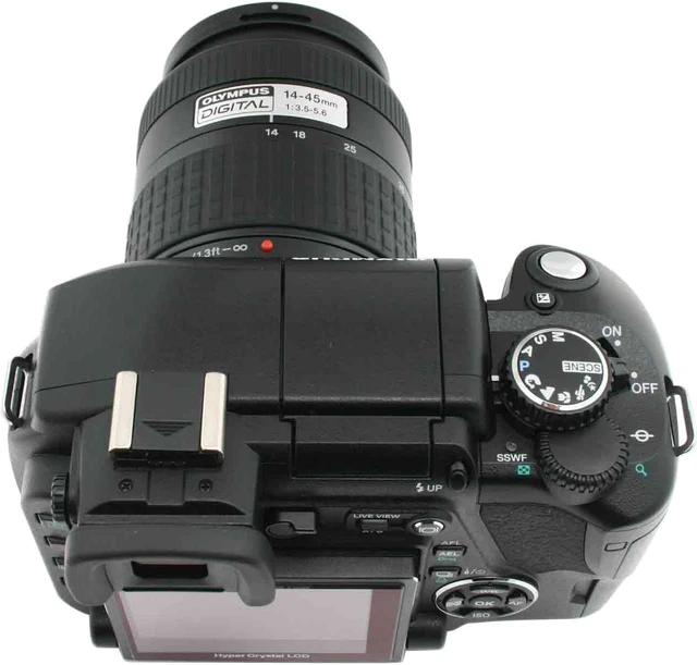 OLYMPUS EVOLT E-330 Black Digital SLR Camera w/ ZUIKO DIGITAL 14-45mm f ...