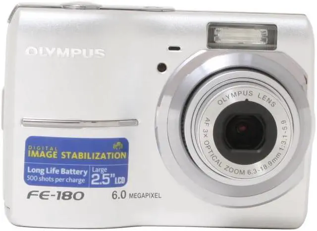 OLYMPUS FE-180 Silver 6.0 MP Digital Camera - Newegg.com