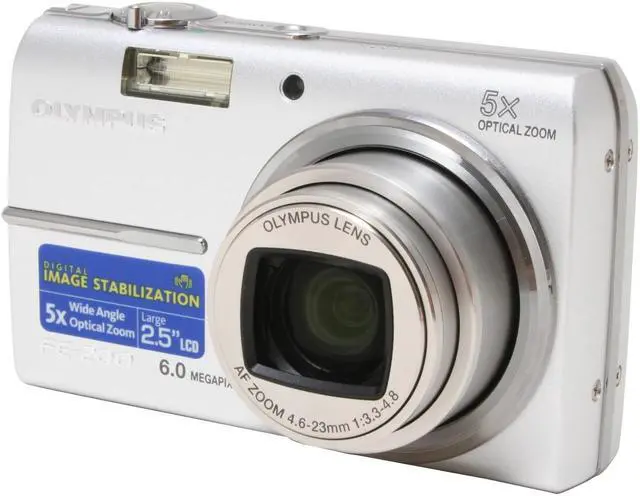 OLYMPUS FE-200 Silver 6.0 MP 28mm Wide Angle Digital Camera