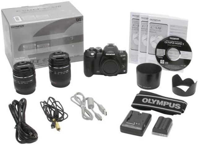 OLYMPUS EVOLT E-510 Black Digital SLR Camera w/ZUIKO DIGITAL 14-42mm f ...