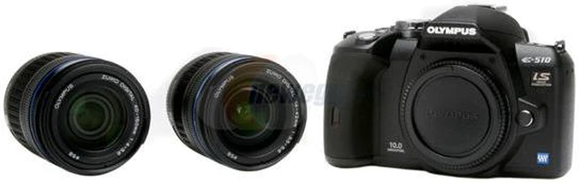 OLYMPUS EVOLT E-510 Black Digital SLR Camera w/ZUIKO DIGITAL 14-42mm f ...