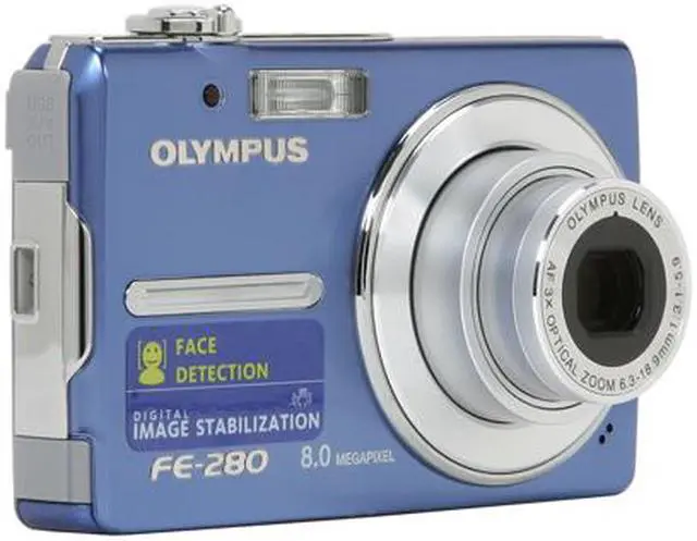 Alt view image 7 of 11 - OLYMPUS FE-280 Blue 8.0 MP 3X Optical Zoom Digital Camera