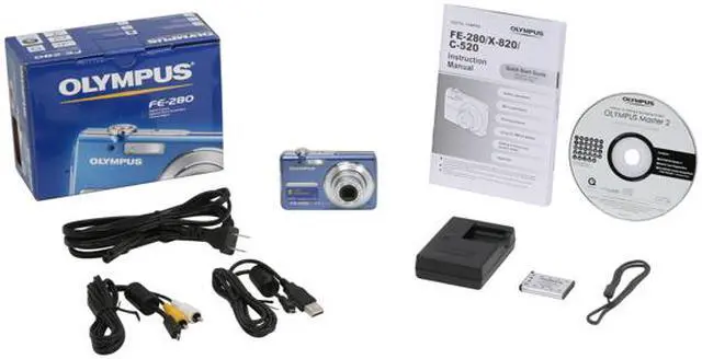 Alt view image 11 of 11 - OLYMPUS FE-280 Blue 8.0 MP 3X Optical Zoom Digital Camera