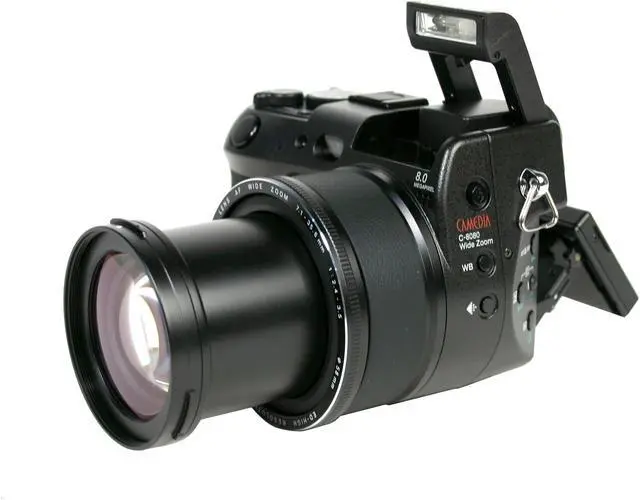 Alt view image 5 of 9 - OLYMPUS C-8080 Black 8.0MP 5X Optical Zoom 28mm Wide Angle Digital Camera