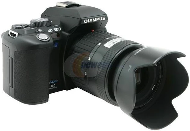 OLYMPUS EVOLT E-500 Black Digital SLR Camera w/ ZUIKO DIGITAL 14-45mm f ...
