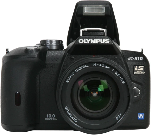 OLYMPUS EVOLT E-510 Black Digital SLR Camera w/ ZUIKO DIGITAL 14-42mm f ...
