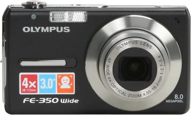 Alt view image 8 of 11 - OLYMPUS FE-350 Black 8.0 MP 3.0" 234K LCD 4X Optical Zoom 28mm Wide Angle Digital Camera