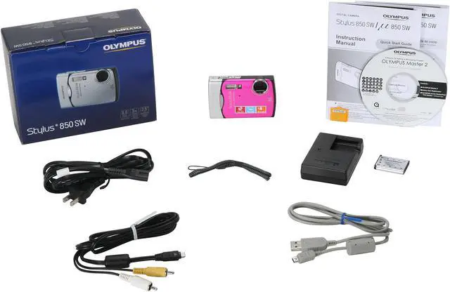 Alt view image 12 of 12 - OLYMPUS Stylus 850 SW Pink 8.0 MP 3X Optical Zoom Waterproof Shockproof Digital Camera