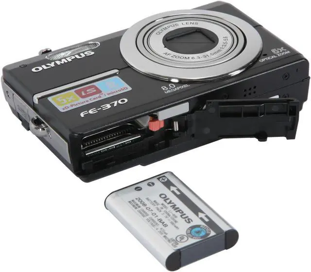 Alt view image 11 of 12 - OLYMPUS FE370 Black 8.0 MP 5X Optical Zoom All-Metal Body Digital Camera