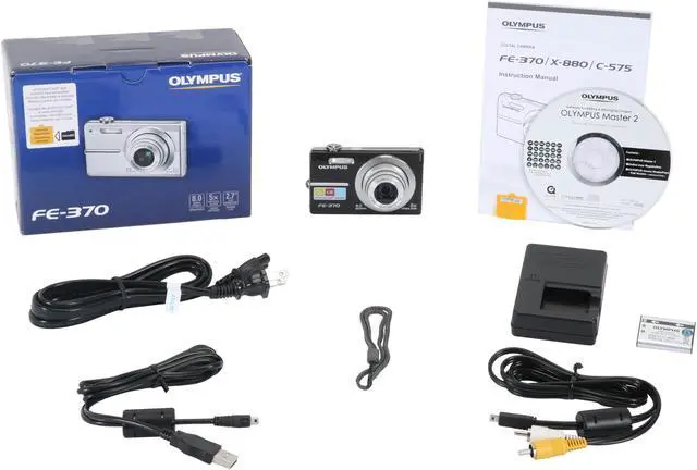 Alt view image 12 of 12 - OLYMPUS FE370 Black 8.0 MP 5X Optical Zoom All-Metal Body Digital Camera