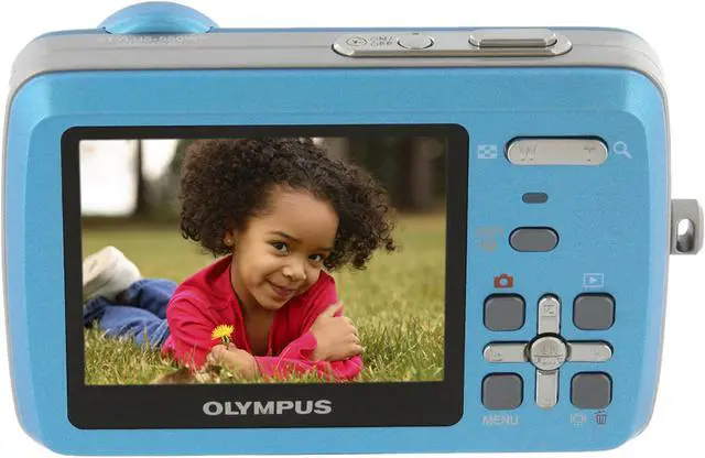 Alt view image 3 of 12 - OLYMPUS Stylus 550WP Blue 10.0 MP 3X Optical Zoom Waterproof Digital Camera