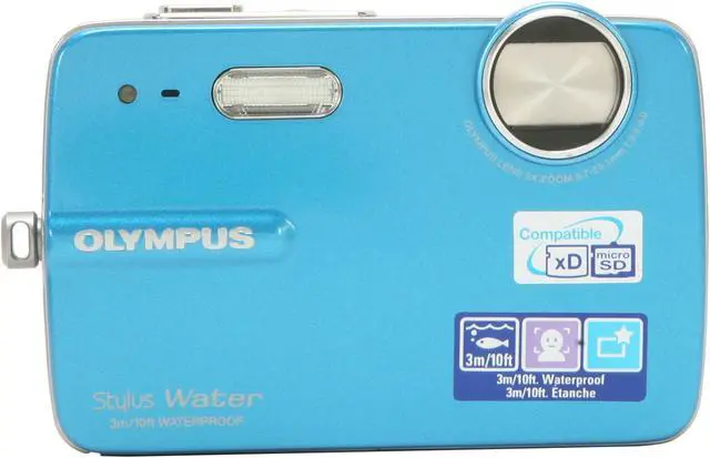 Alt view image 8 of 12 - OLYMPUS Stylus 550WP Blue 10.0 MP 3X Optical Zoom Waterproof Digital Camera