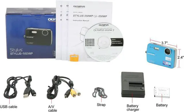 Alt view image 12 of 12 - OLYMPUS Stylus 550WP Blue 10.0 MP 3X Optical Zoom Waterproof Digital Camera