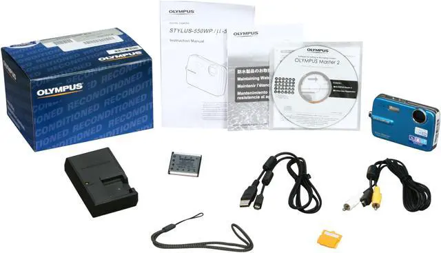 Alt view image 8 of 8 - OLYMPUS Stylus 550WP Blue 10.0 MP 3X Optical Zoom Waterproof Digital Camera