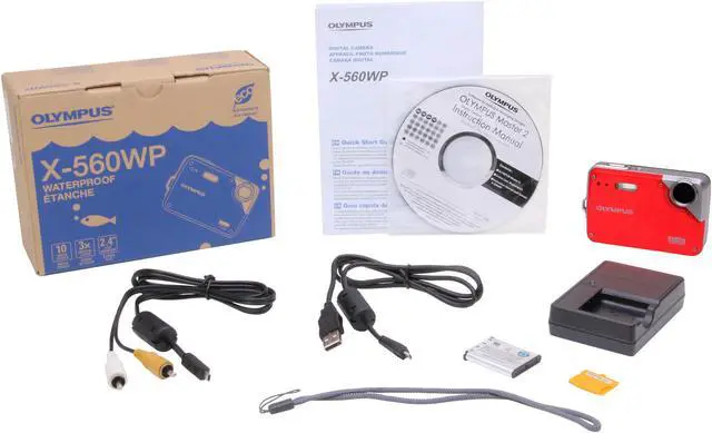 Alt view image 7 of 8 - OLYMPUS X-560WP Red 10.0 MP 3X Optical Zoom Waterproof Digital Camera