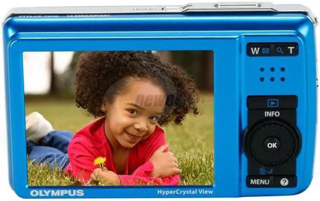 Alt view image 4 of 8 - OLYMPUS Stylus 7030 Blue 14 MP 7X Optical Zoom 28mm Wide Angle Digital Camera