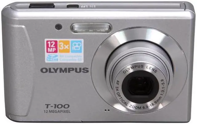 Alt view image 2 of 9 - OLYMPUS T-100 Silver 12 MP 3X Optical Zoom Digital Camera