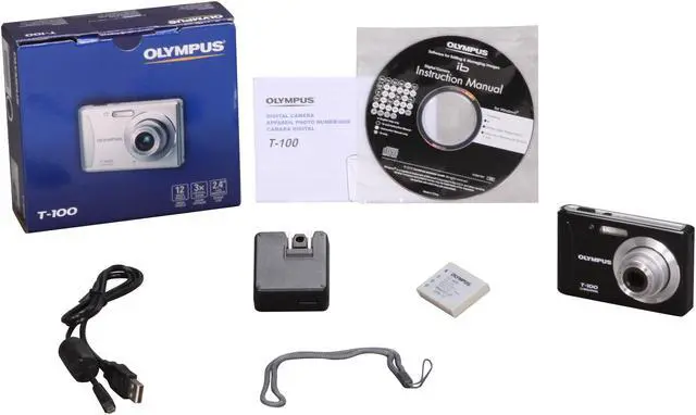 Alt view image 9 of 9 - OLYMPUS T-100 Black 12 MP 3X Optical Zoom Digital Camera