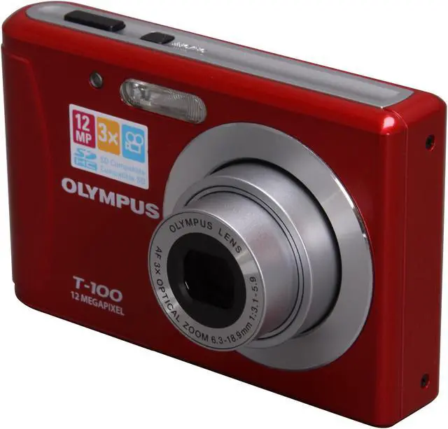 Main image of OLYMPUS T-100 Red 12 MP 3X Optical Zoom Digital Camera