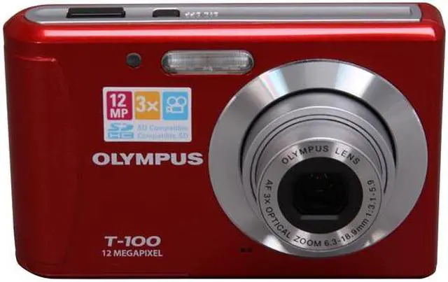 Alt view image 2 of 9 - OLYMPUS T-100 Red 12 MP 3X Optical Zoom Digital Camera